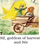 Sif, goddess of harvest, and Þór